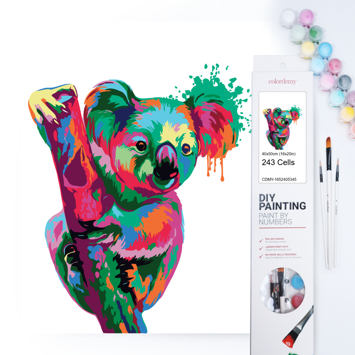 40x50cm Paint by Numbers Kit: Koala Canopy: Best Selling Abstract Koala on Tree