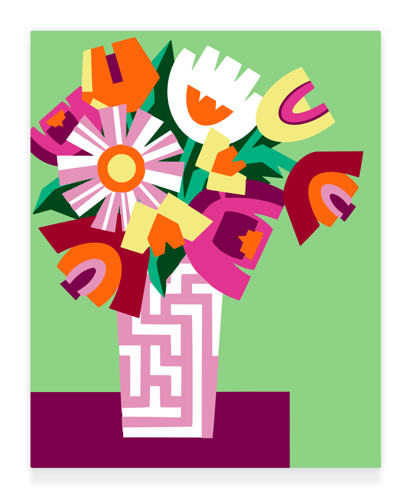 40x50cm Paint by Numbers kit: Vibrant Blooms: Colourful Flower Vase