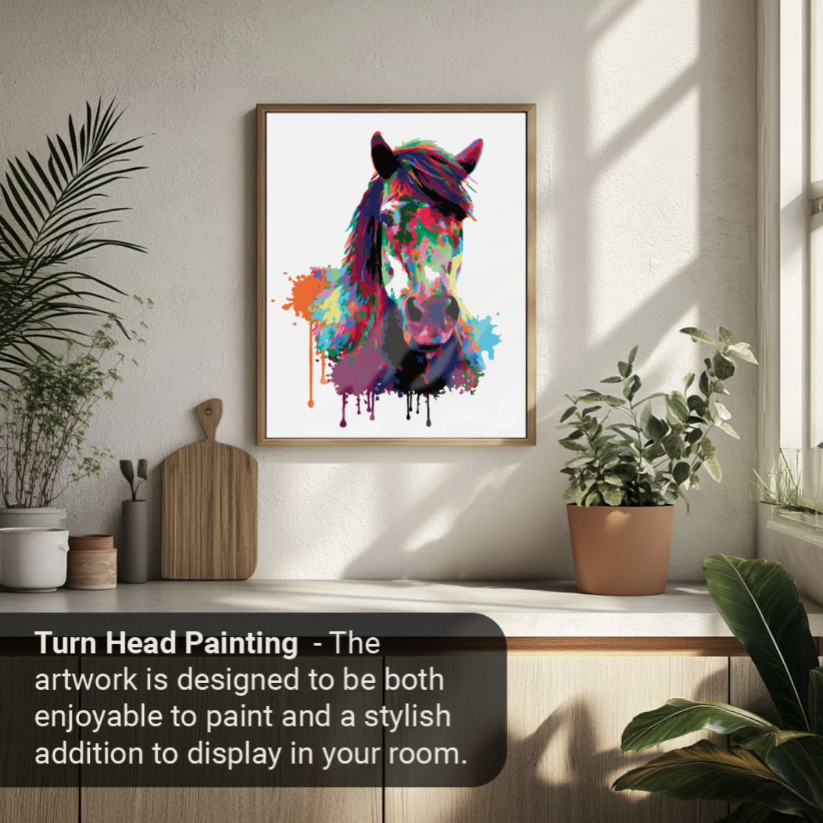 40x50cm Paint by Numbers Kit: Equestrian Elegance: Horse Abstract Splash Art