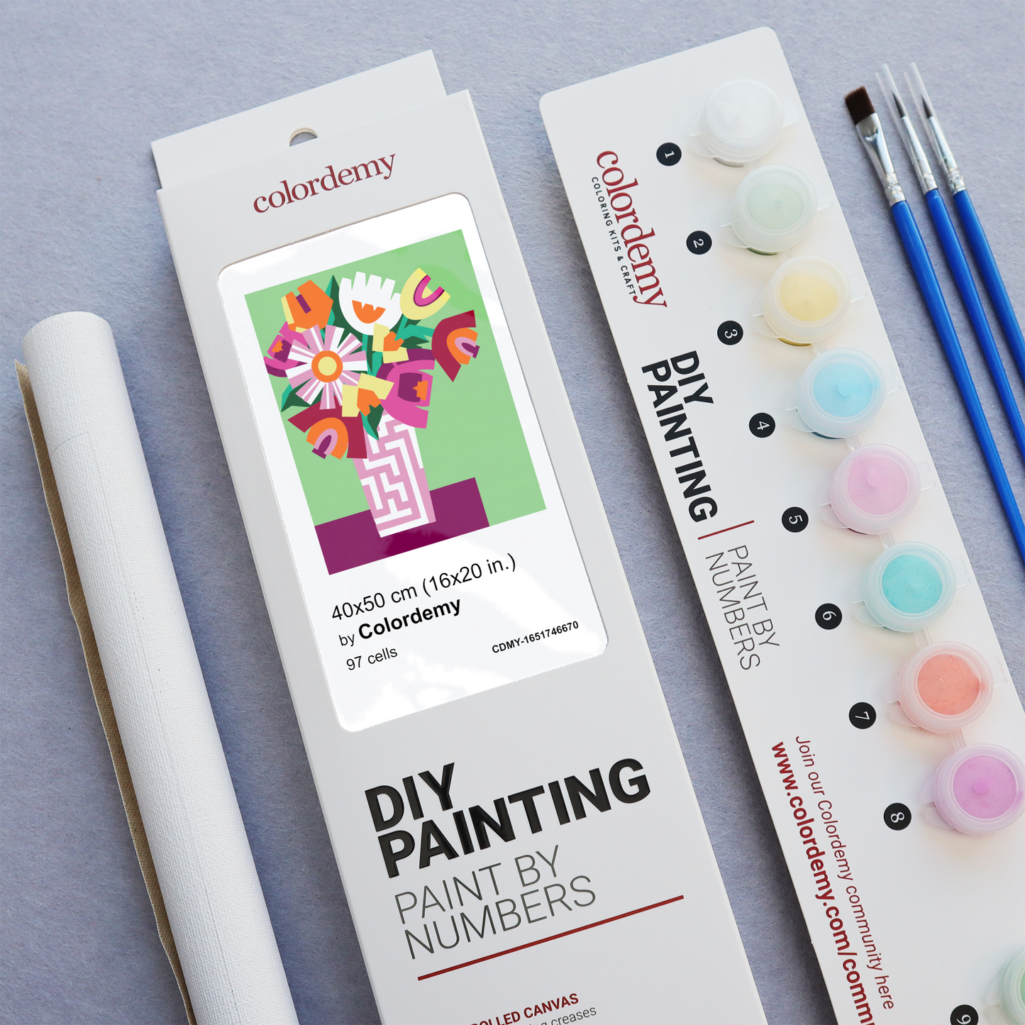 40x50cm Paint by Numbers kit: Vibrant Blooms: Colourful Flower Vase