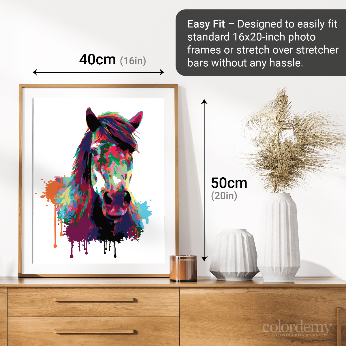 40x50cm Paint by Numbers Kit: Equestrian Elegance: Horse Abstract Splash Art