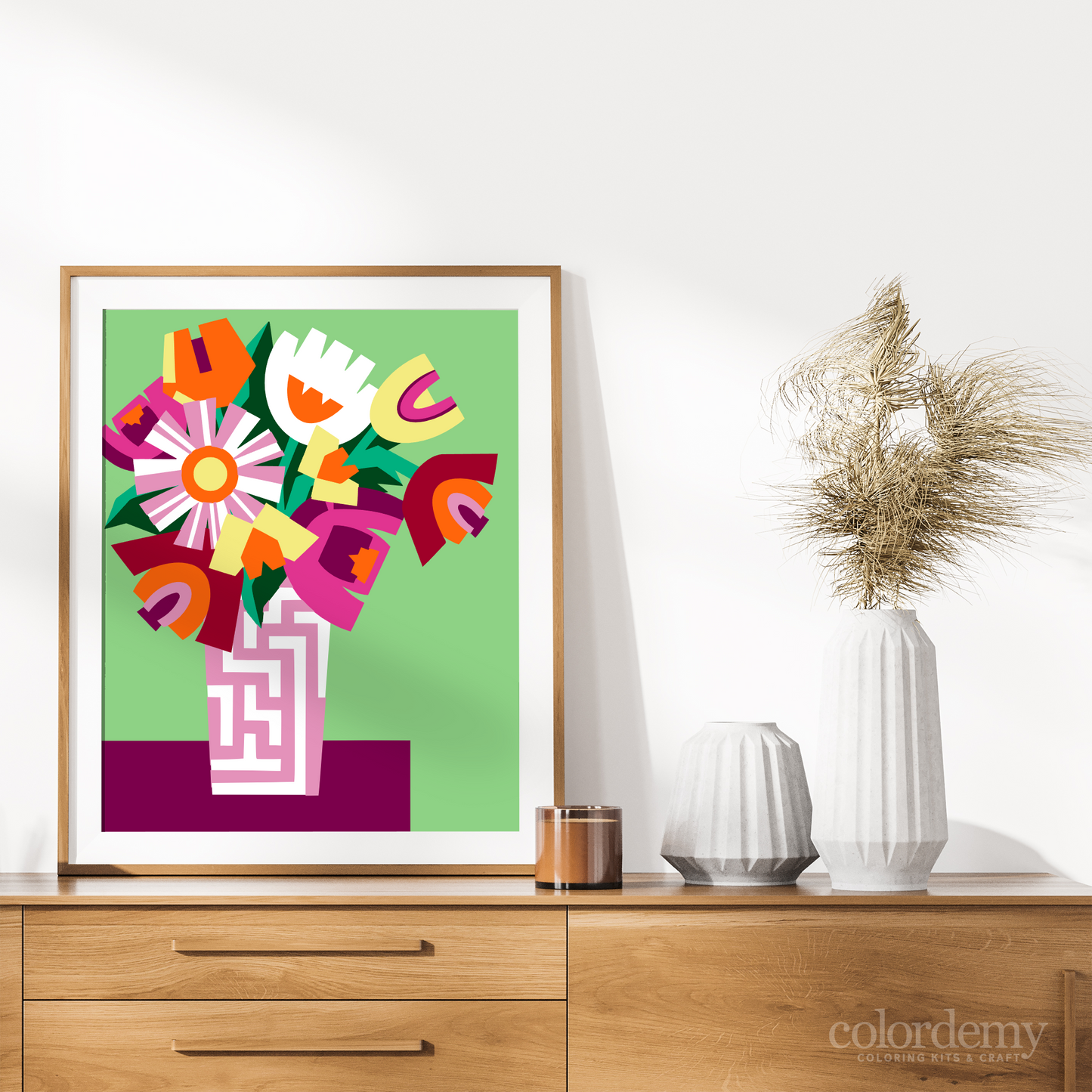 40x50cm Paint by Numbers kit: Vibrant Blooms: Colourful Flower Vase