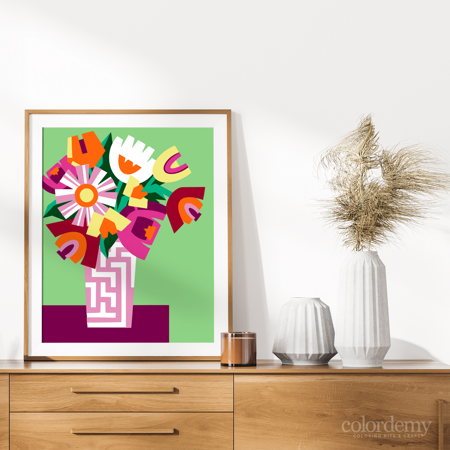 40x50cm Paint by Numbers kit:  Vibrant Blooms: Colourful Flower Vase