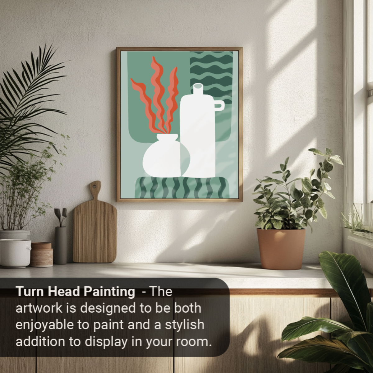 40x50cm Paint by Numbers Kit: Minimalist Elegance: White Vase with Wavy Red Plant