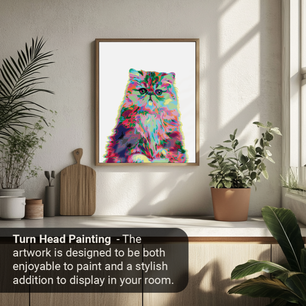 40x50cm Paint by Numbers kit: Elegance Unleashed: Abstract Persian Cat