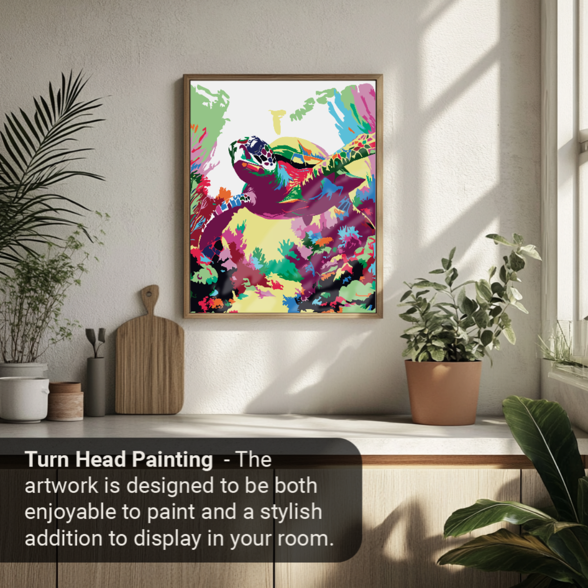 40x50cm Paint by Numbers Kit - Rolled Canvases, 16 Colours (Abstract Wild Collection - Sea Turtle)