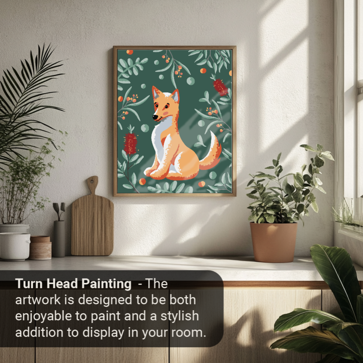 40x50cm Paint by Numbers kit: Leafy Outback: Simple Dingo