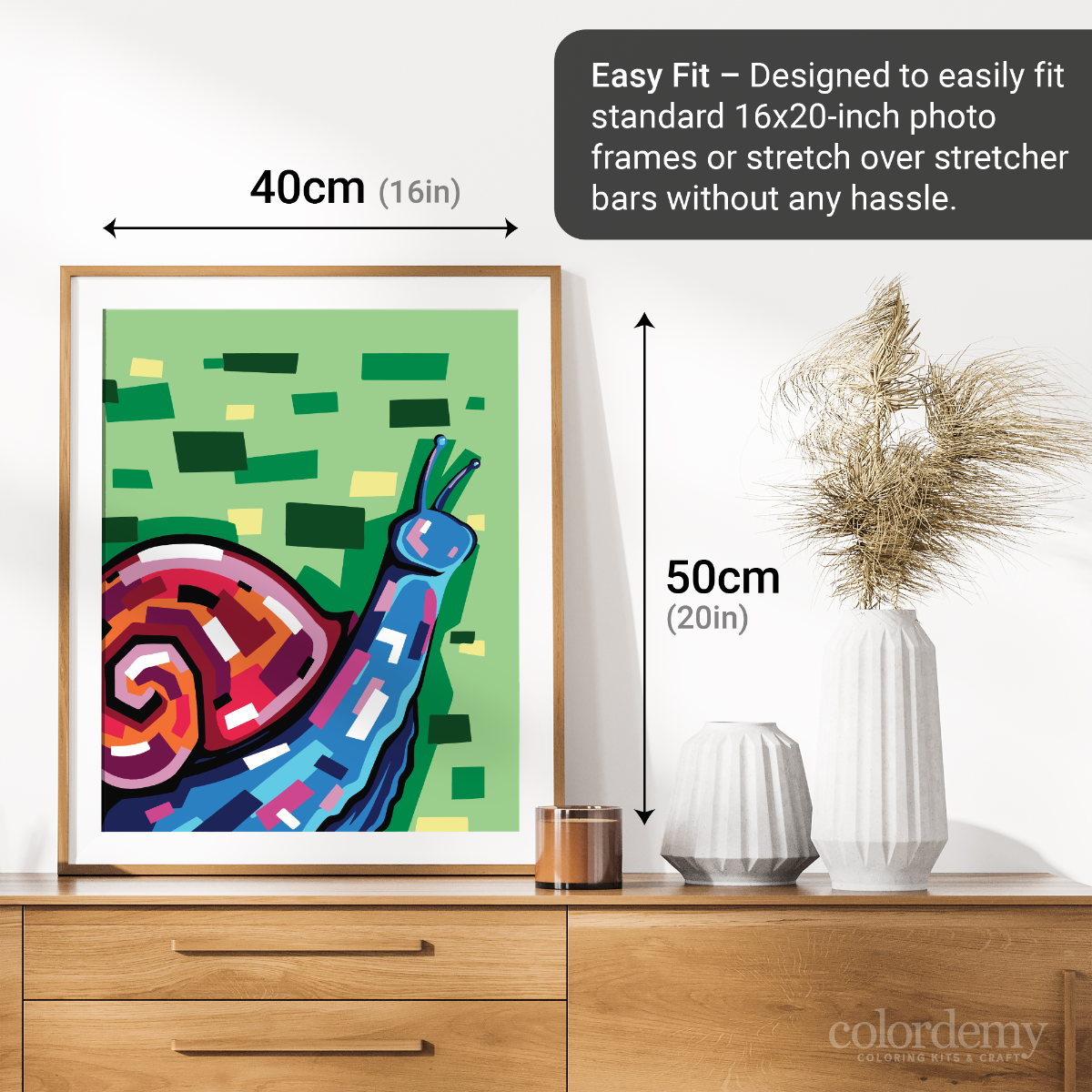 40x50cm Paint by Numbers Kit: Vividly Spiralled: Colourful Snail