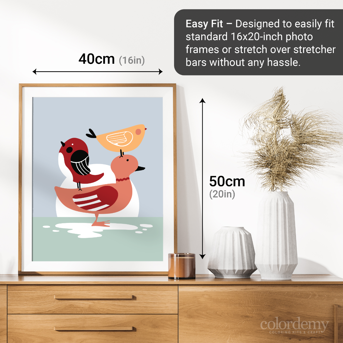 40x50cm Paint by Numbers Kit: Minimalist Avian Harmony: Warm-Colored Birds