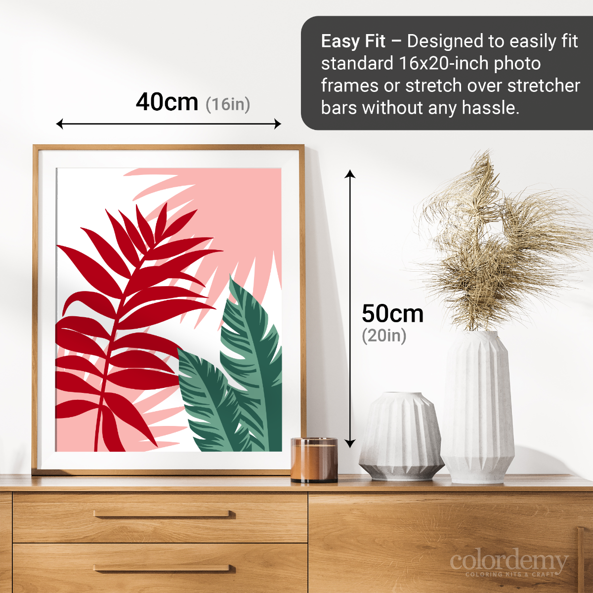 40x50cm Paint by Numbers Kit: Leaves of Contrast: Red and Green Beauty
