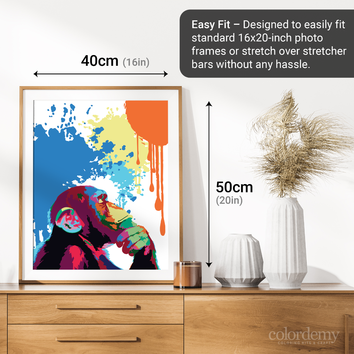 40x50cm Paint by Numbers Kit: Abstract Insight: Thinking Monkey