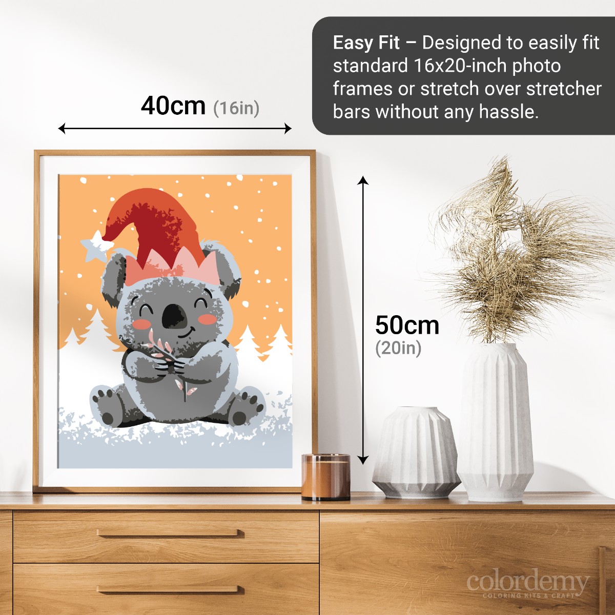 40x50cm Paint by Numbers Kit: Koala's Christmas Delight