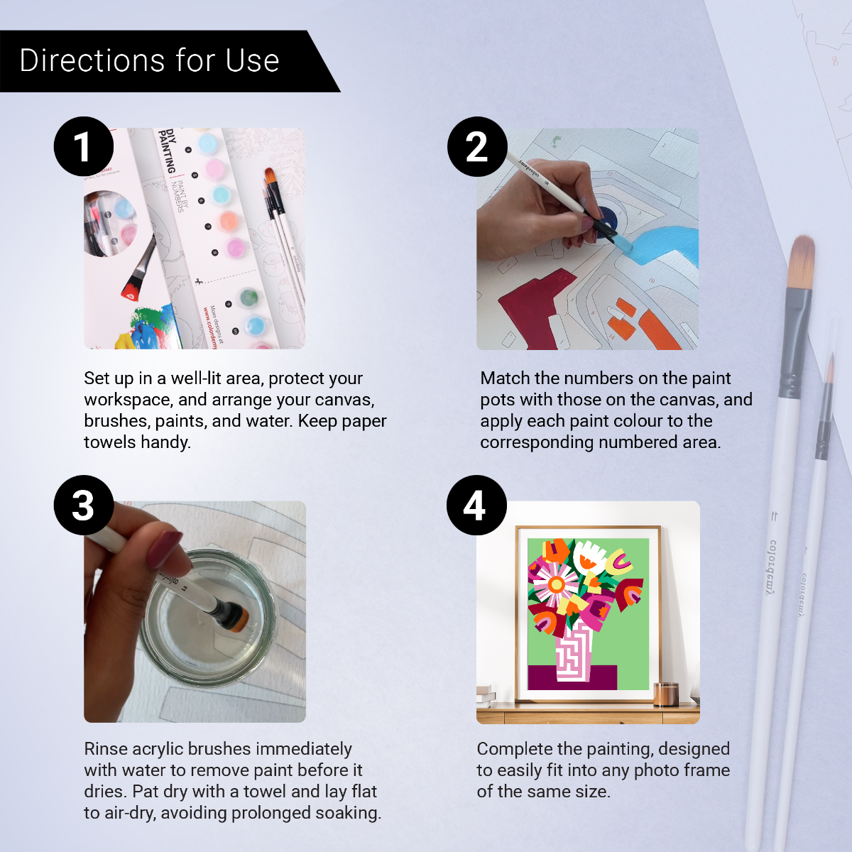 40x50cm Paint by Numbers kit: Vibrant Blooms: Colourful Flower Vase