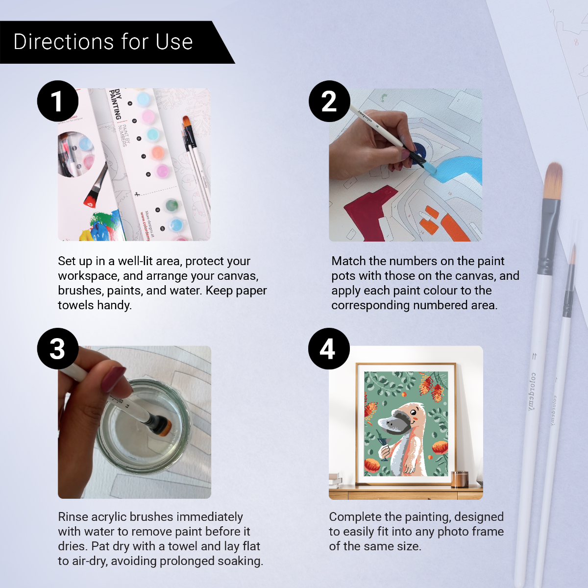 40x50cm Paint by Numbers Kit: Cool Platypus: Minimalist with Leafy Background