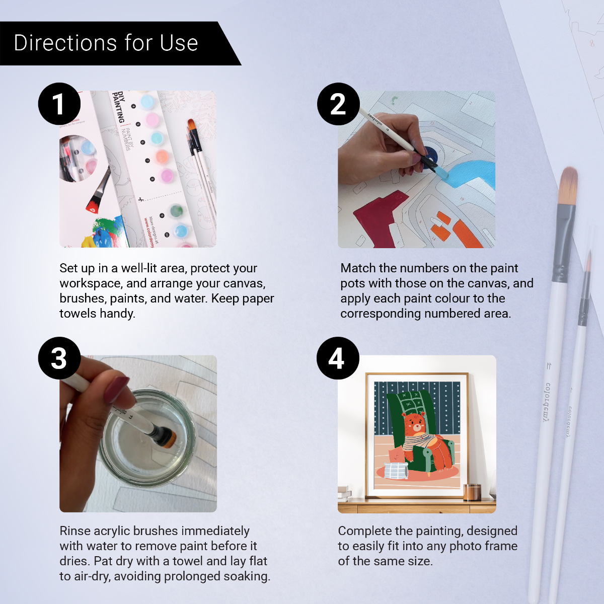 40x50cm Paint by Numbers kit: Cosy Corner: Lazy Bear on a Chair