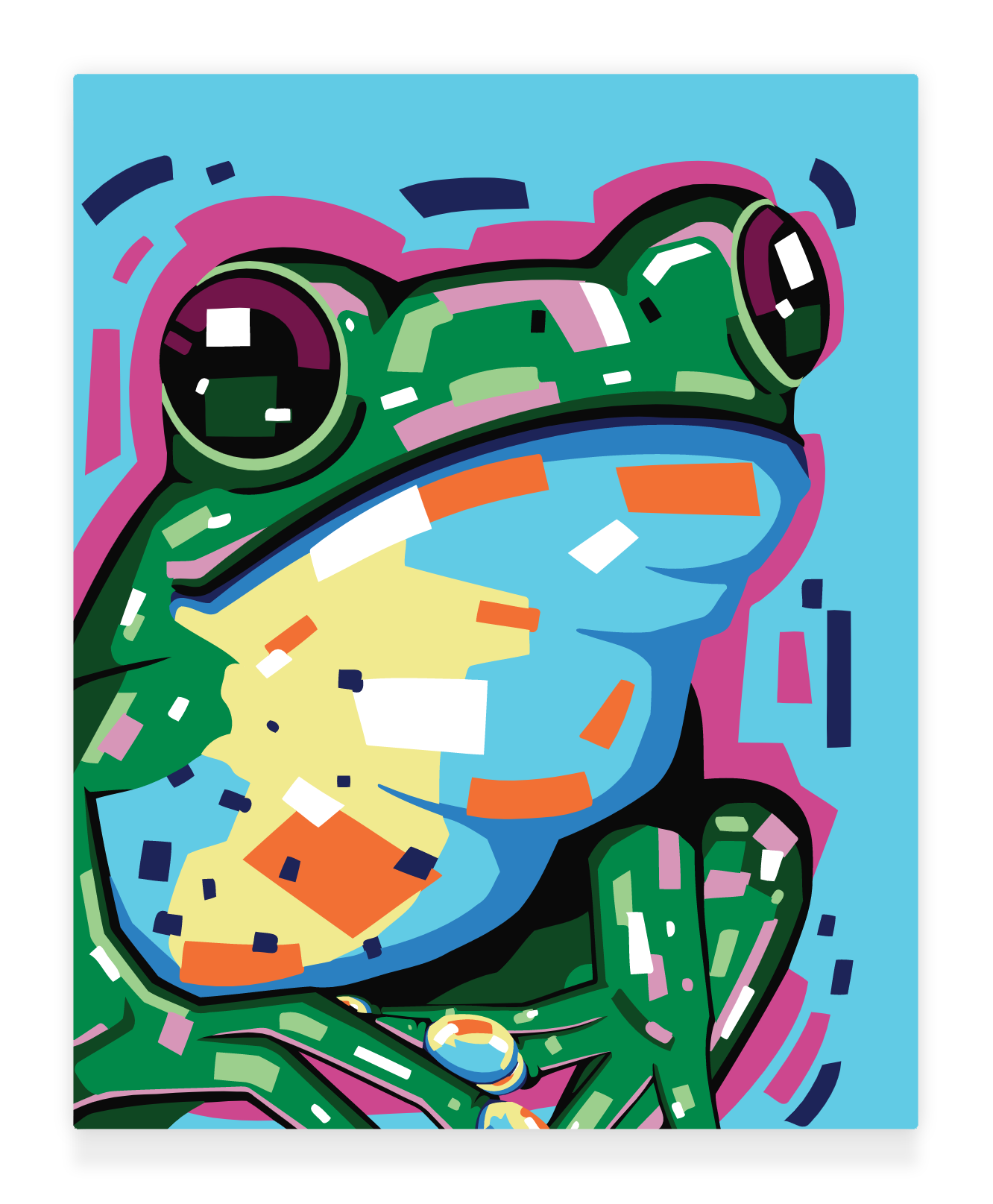 40x50cm Paint by Numbers kit: Froggy Fantasia: Dive into a World of Colour.