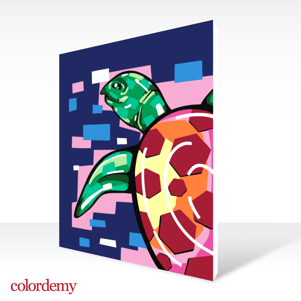 40x50cm Paint by Numbers Kit: Aquatic Beauty: Colourful Turtle