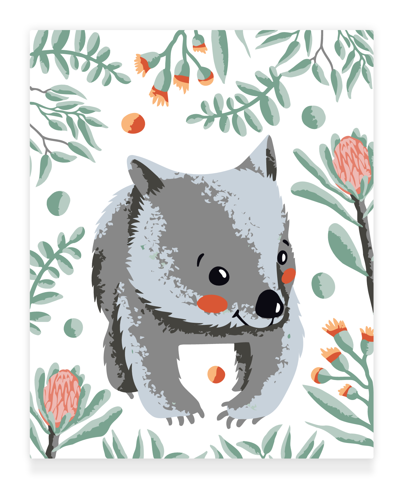 40x50cm Paint by Numbers Kit: Wombat's Woodland Charm