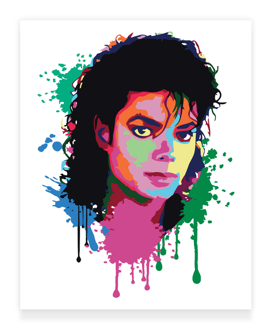 40x50cm Paint by Numbers Kit:  Musical Legacy: Michael Jackson Abstract Splash Art