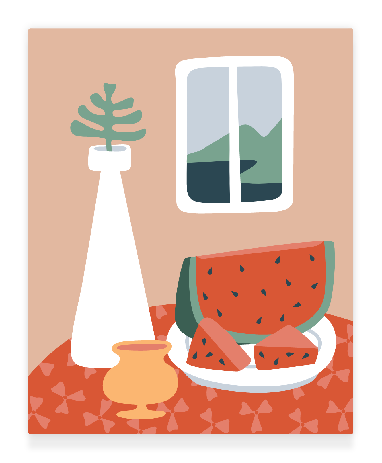 40x50cm Paint by Numbers Kit: Coffee Table Serenity: Minimalist Still Life