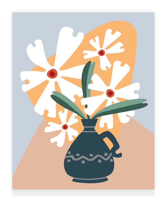 40x50cm Paint by Numbers Kit: Pastel Elegance: Minimalist Lily Flowers