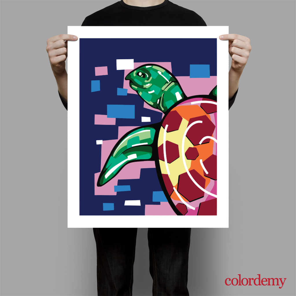 40x50cm Paint by Numbers Kit: Aquatic Beauty: Colourful Turtle