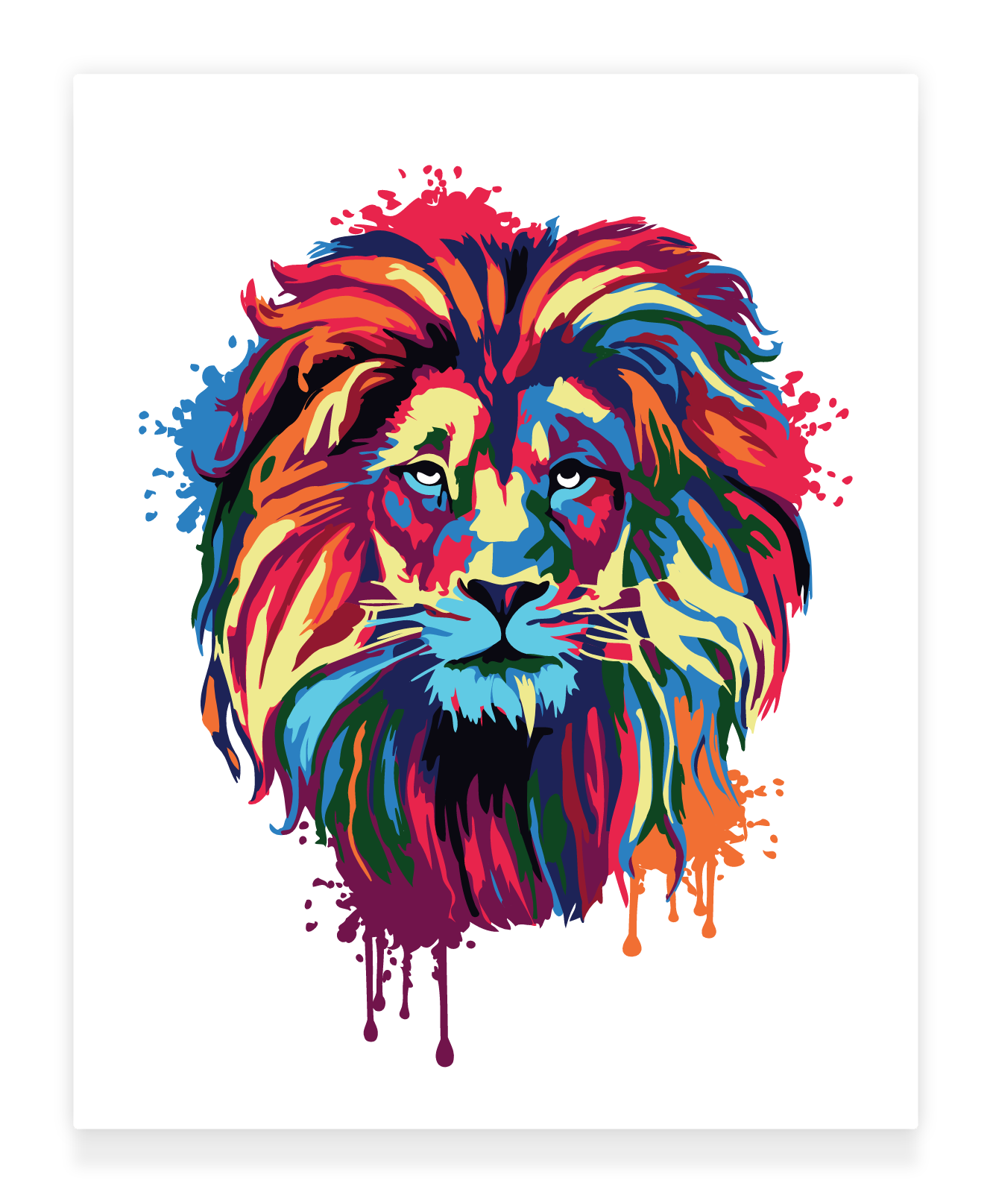 40x50cm Paint by Numbers Kit: Majestic Mane: Abstract Lion Portrait Paint by Numbers Kit!