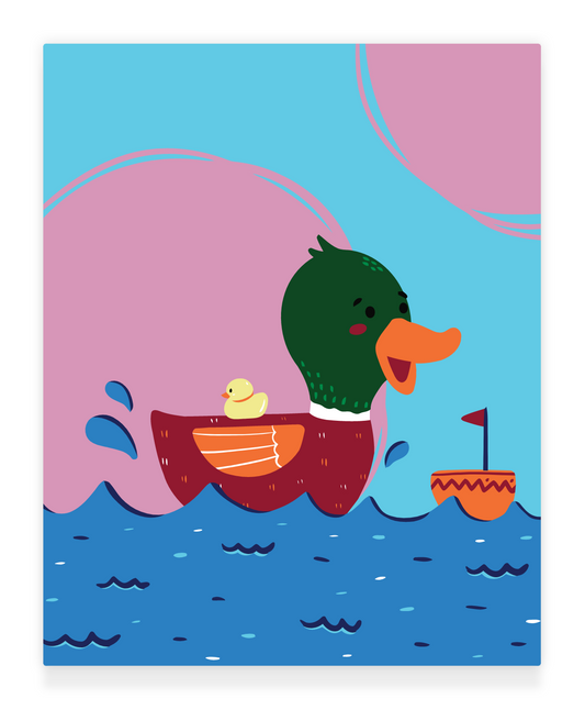 40x50cm Paint by Numbers Kit: Maternal Magic: Colourful Mother Duck
