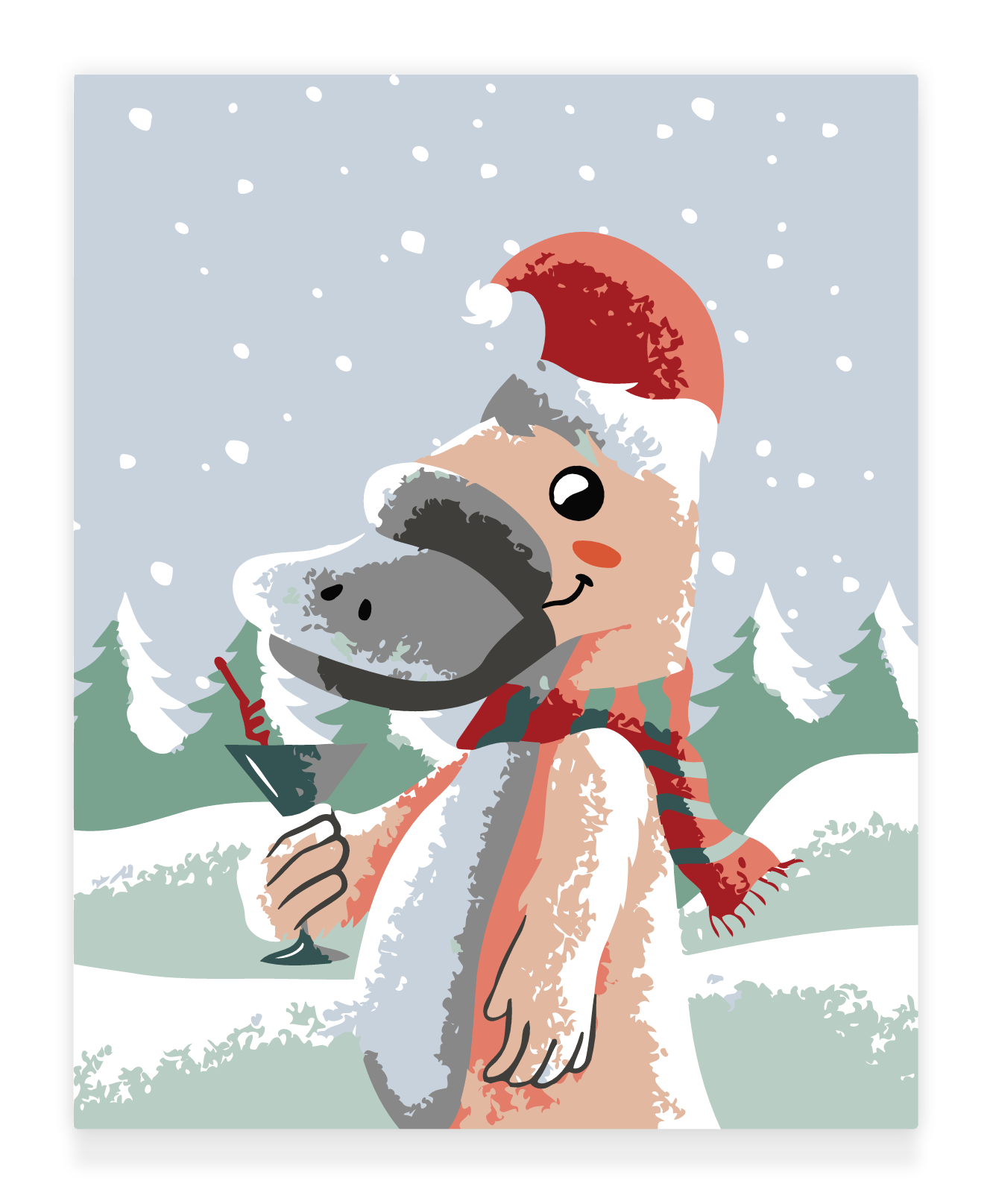 40x50cm Paint by Numbers Kit: Festive Surprise: Christmas Platypus