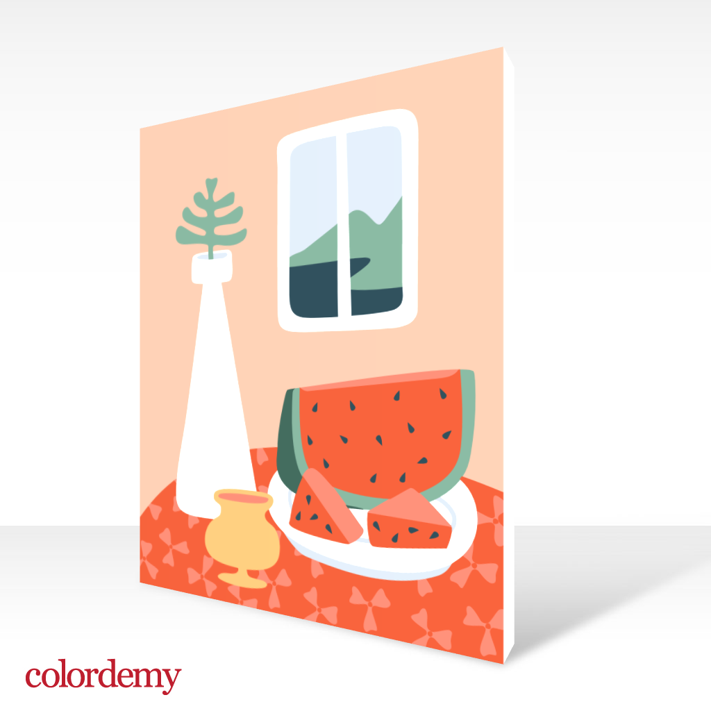 40x50cm Paint by Numbers Kit: Coffee Table Serenity: Minimalist Still Life