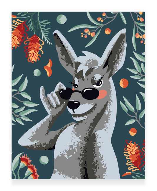 40x50cm Paint by Numbers Kit: Cool Kangaroo with Glasses