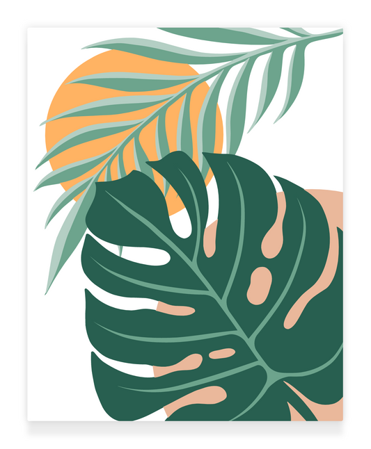 40x50cm Paint by Numbers Kit: Monstera Majesty: Leaf of Elegance