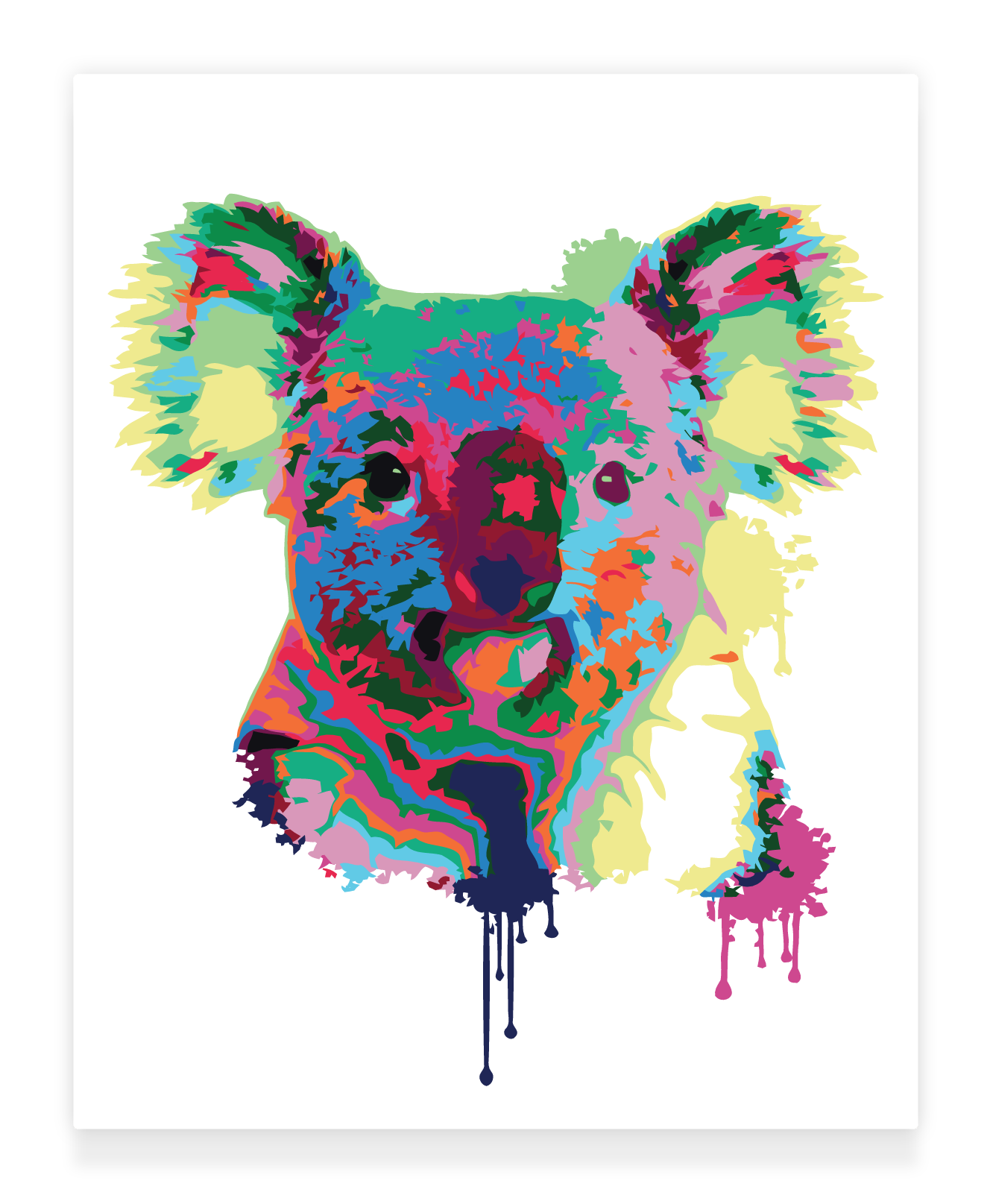 40x50cm Paint by Numbers kit: Koala Canvas: Abstract Style Portrait Splash Art