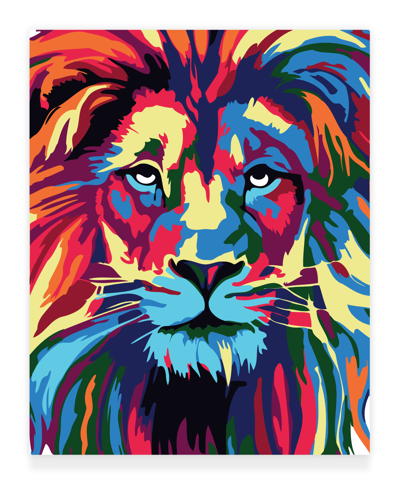 Lion Pop Art - Mini Paint by Numbers, Painting by Numbers Framed