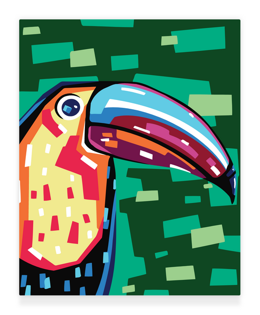 40x50cm Paint by Numbers Kit:  Tropical Radiance: Vibrant Toucan