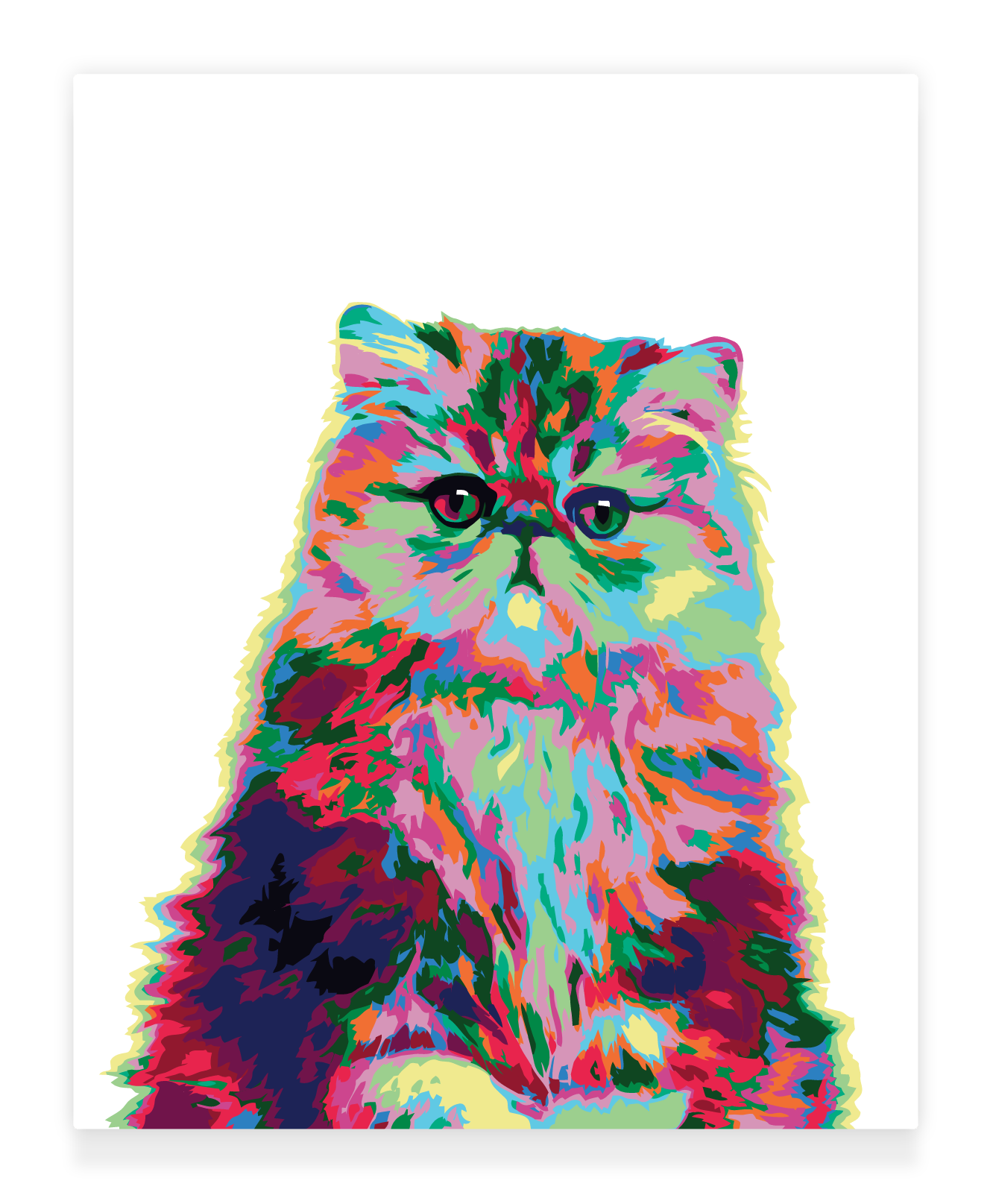 40x50cm Paint by Numbers kit:  Elegance Unleashed: Abstract Persian Cat