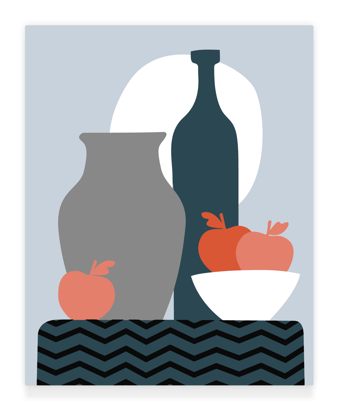 40x50cm Paint by Numbers Kit: Chic Simplicity: Minimalist Dark Patterned Table