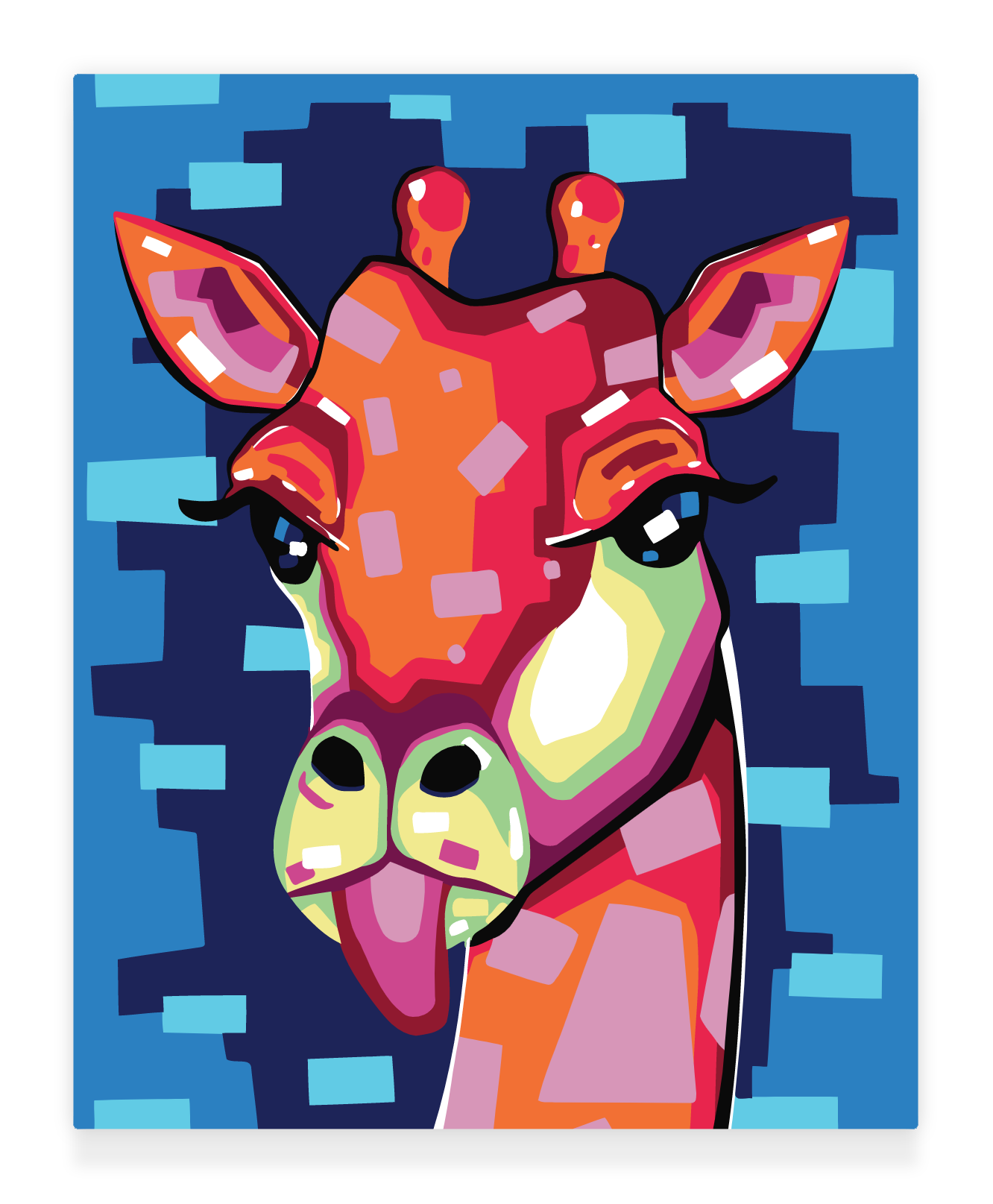 40x50cm Paint by Numbers Giraffe Kit: Abstract Giraffe Painting Kit