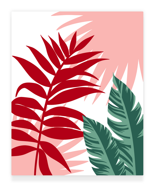 40x50cm Paint by Numbers Kit: Leaves of Contrast: Red and Green Beauty
