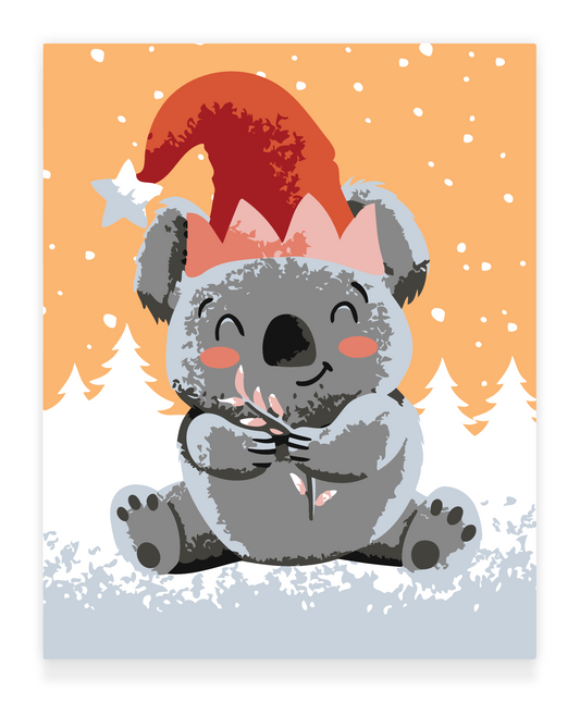 40x50cm Paint by Numbers Kit: Koala's Christmas Delight