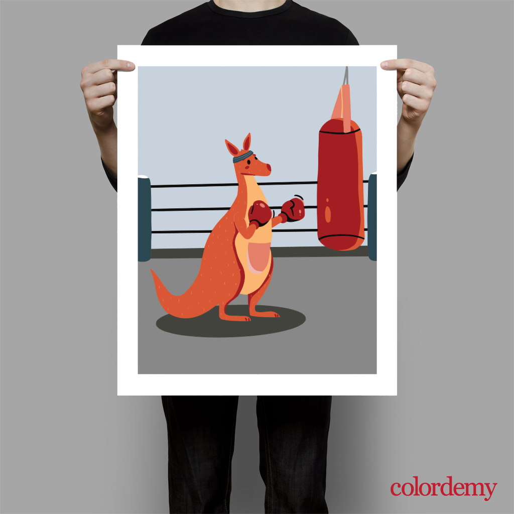 40x50cm Paint by Numbers Kit: Kangaroo Champion: Boxing Glory