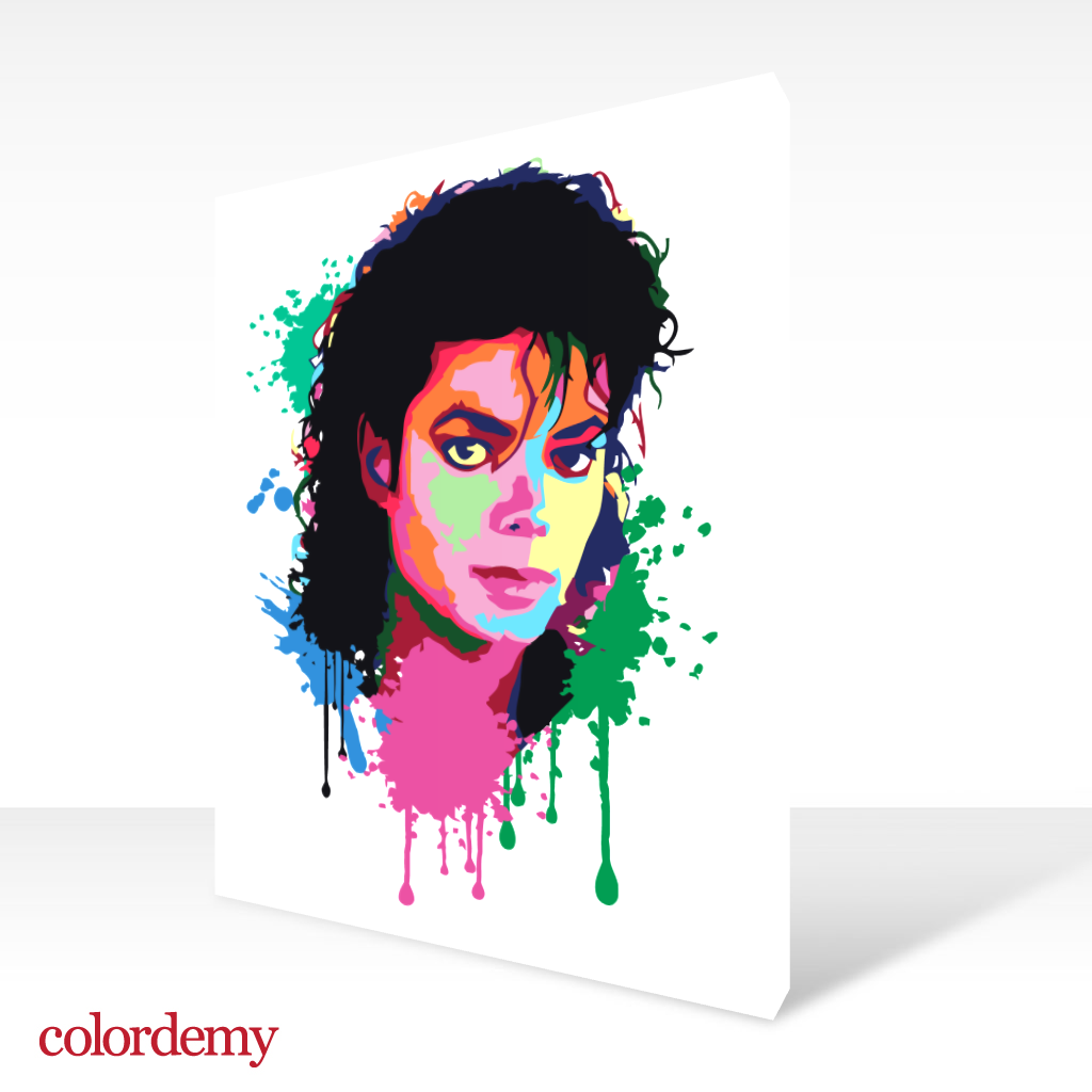 40x50cm Paint by Numbers Kit: Musical Legacy: Michael Jackson Abstract Splash Art