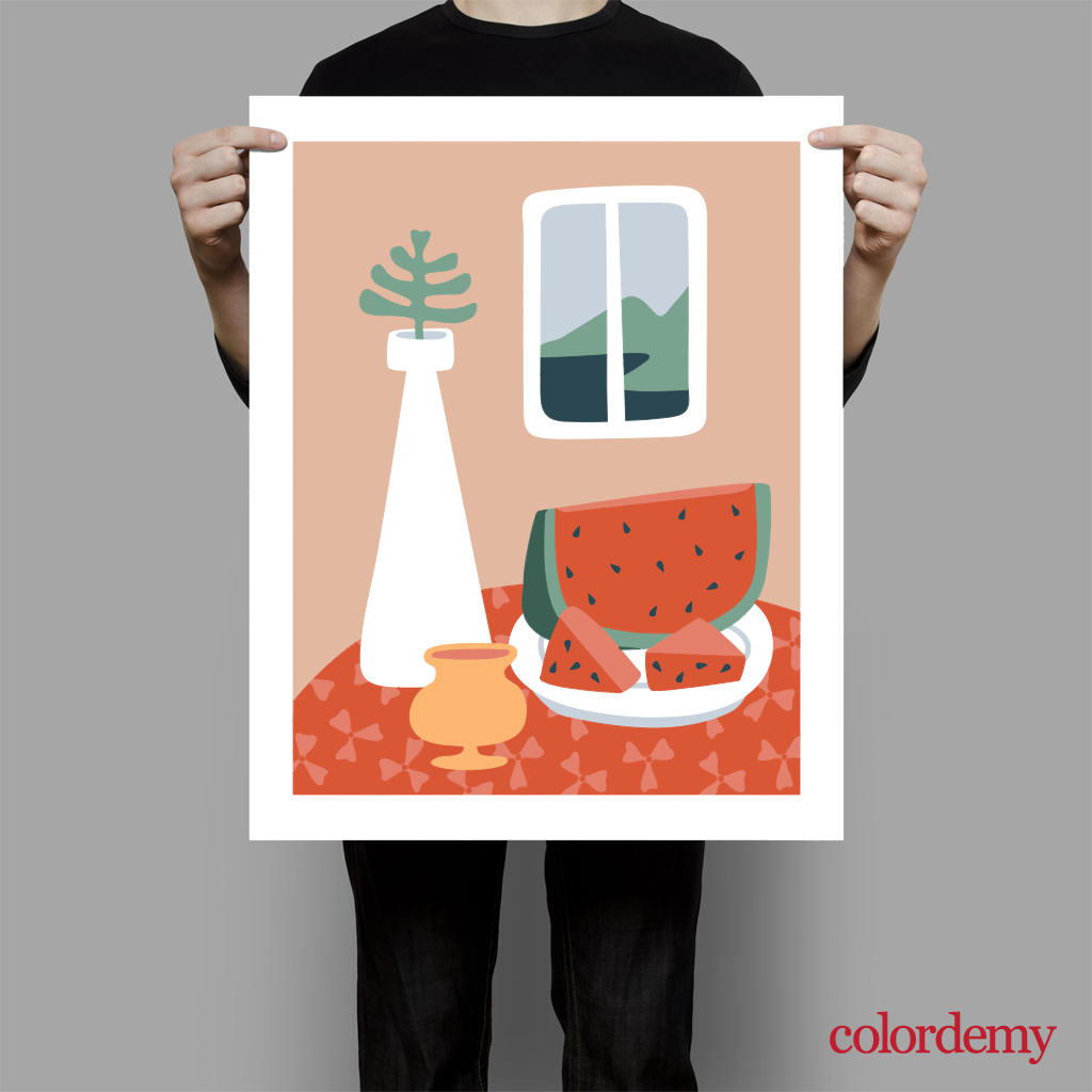40x50cm Paint by Numbers Kit: Coffee Table Serenity: Minimalist Still Life