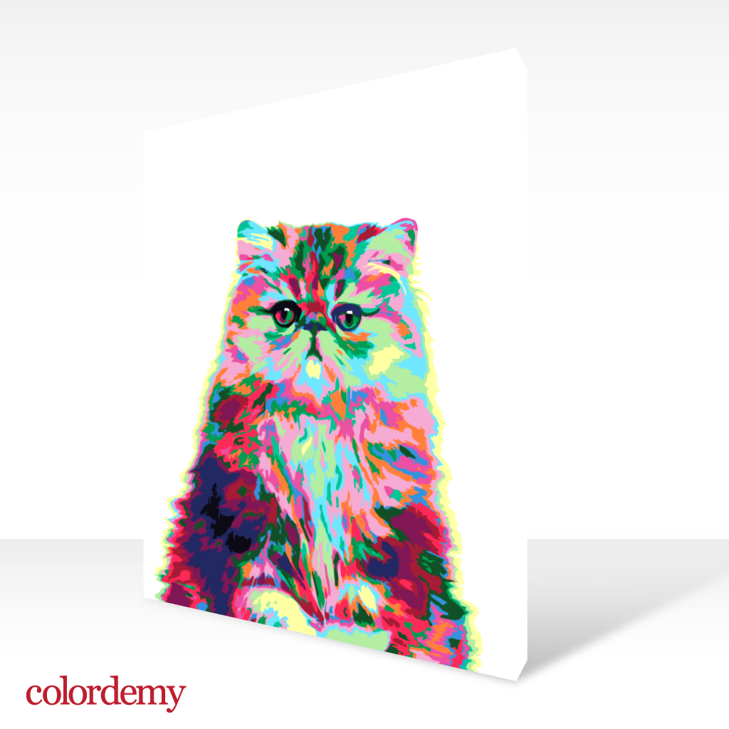 40x50cm Paint by Numbers kit: Elegance Unleashed: Abstract Persian Cat