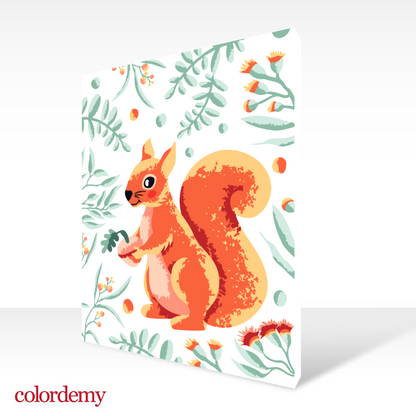 40x50cm Paint by Numbers Kit: Woodland Whimsy: Squirrel with Leafy Background