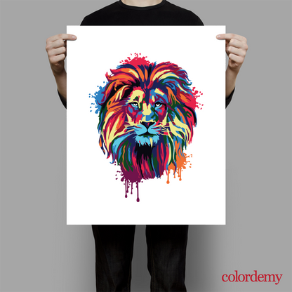 40x50cm Paint by Numbers Kit: Majestic Mane: Abstract Lion Portrait Paint by Numbers Kit!