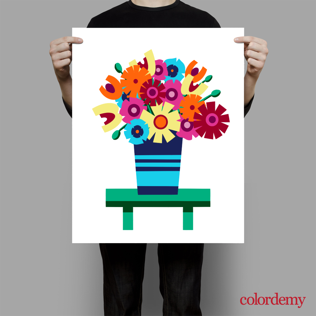 40x50cm Paint by Numbers kit: Blossom Burst: Colourful Flower Vase