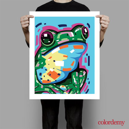 40x50cm Paint by Numbers kit: Froggy Fantasia: Dive into a World of Colour.