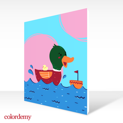 40x50cm Paint by Numbers Kit: Maternal Magic: Colourful Mother Duck