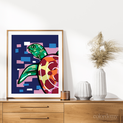 40x50cm Paint by Numbers Kit: Aquatic Beauty: Colourful Turtle